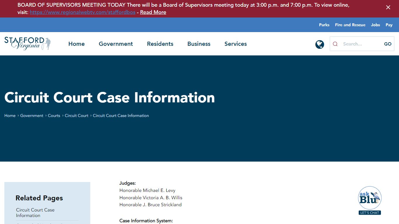 Circuit Court Case Information - Stafford County, Virginia